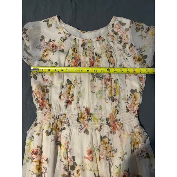 Sundance Floral Dress Size 10 – Sheer Boho Midi with Lined Skirt - Picture 5 of 7
